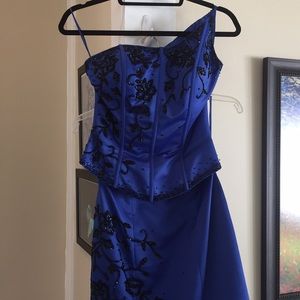 Elegant satin beaded mermaid gown